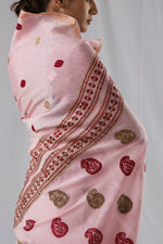 Load image into Gallery viewer, Pink Cotton and Raw Mulberry (Kesapaat) Saree
