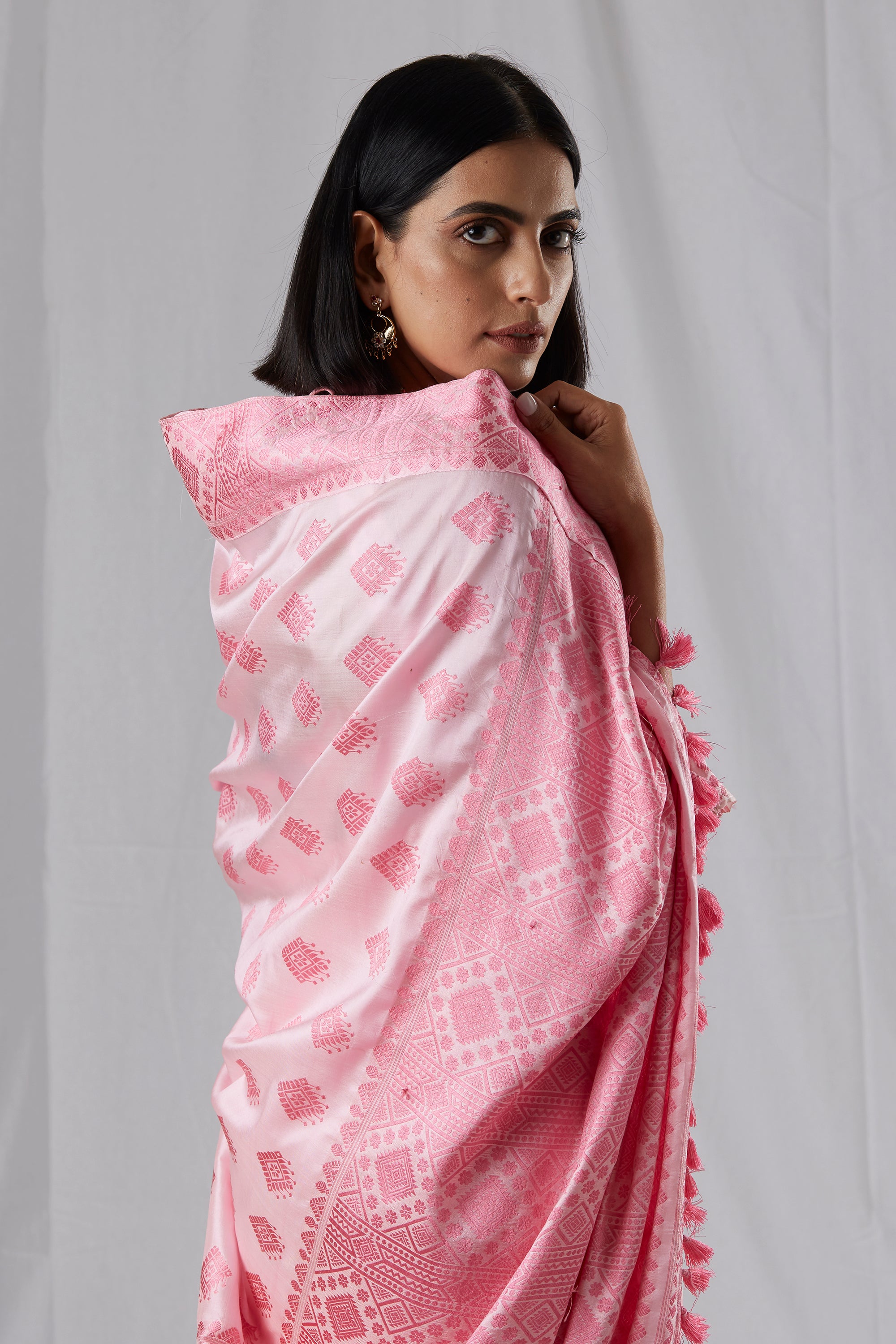 Pink Mulberry Silk Saree