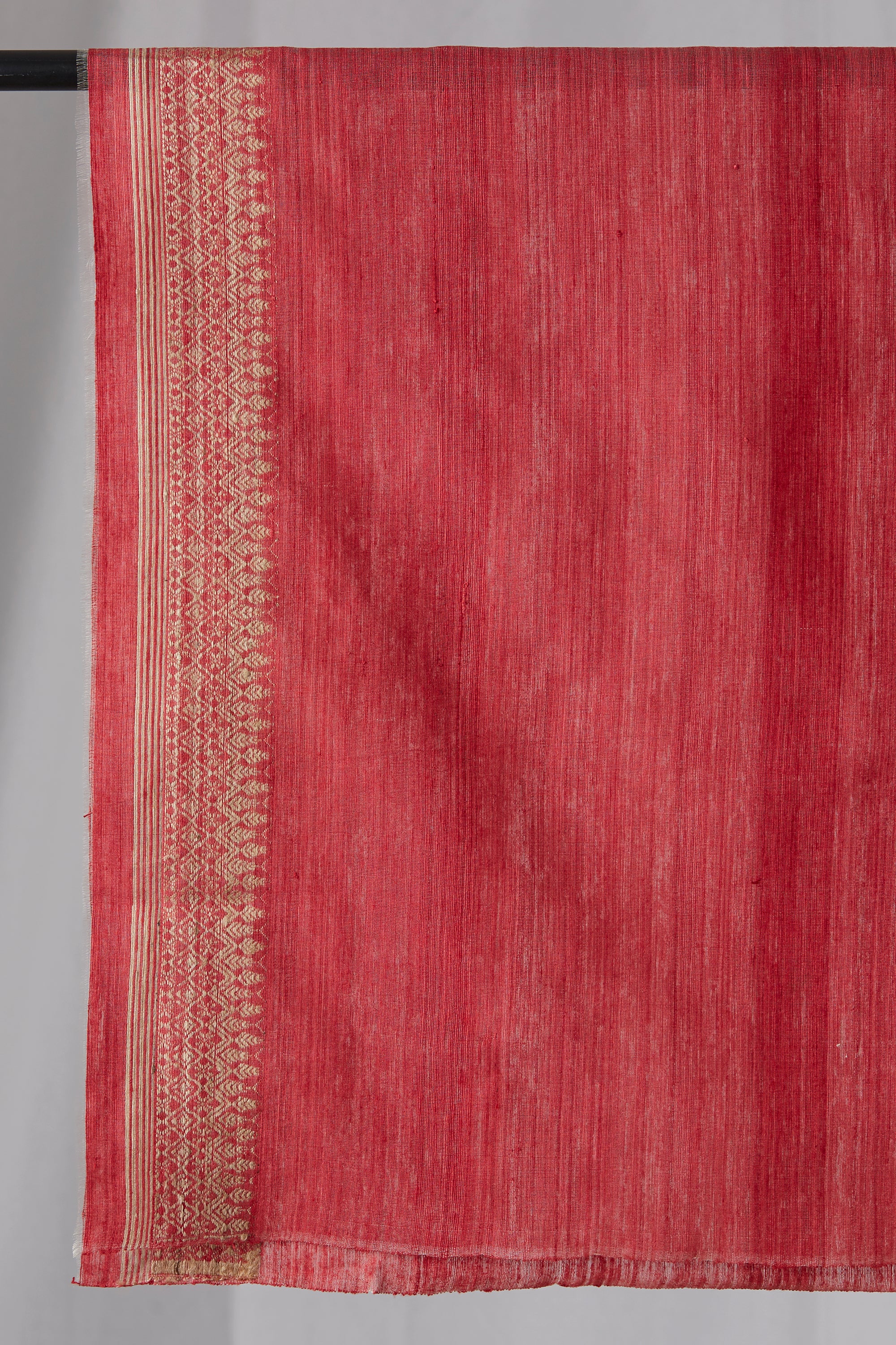 Red Raw Mulberry (Kesapaat) and Eri Silk Saree