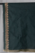 Load image into Gallery viewer, Dark Green Mulberry and Eri Silk Saree
